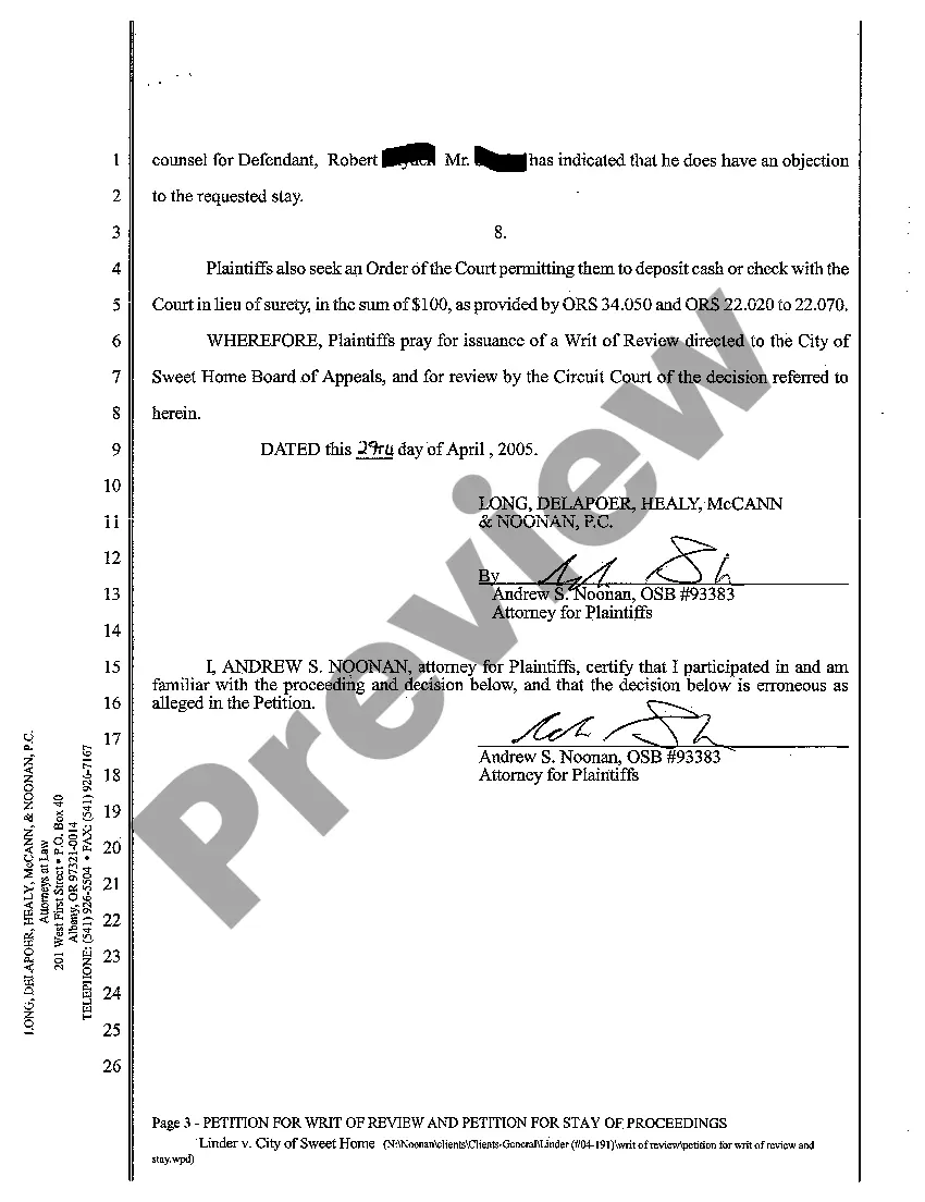 Get A01 Petition For Writ of Review and For Stay of Proceedings Preview A01 Petition For Writ of Review and For Stay of Proceedings