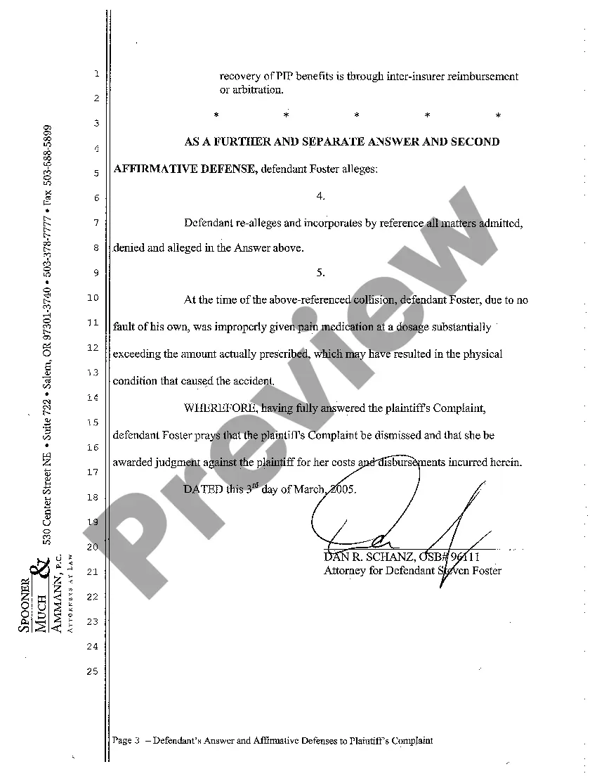Get A03 Defendant's Answer and Affirmative Defense to Plaintiff's Complaint Preview A03 Defendant's Answer and Affirmative Defense to Plaintiff's Complaint