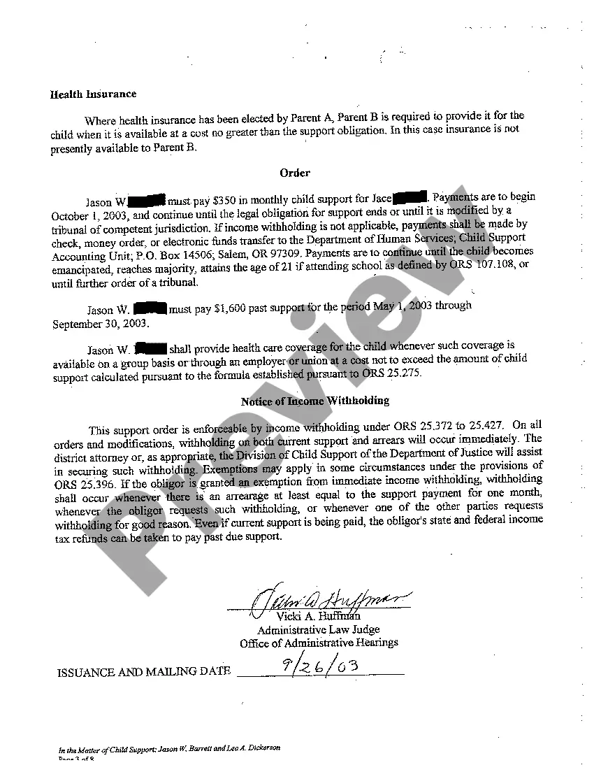 Preview A04 Final Order of Establishing Paternity, Custody, Parenting Time, and Child Support