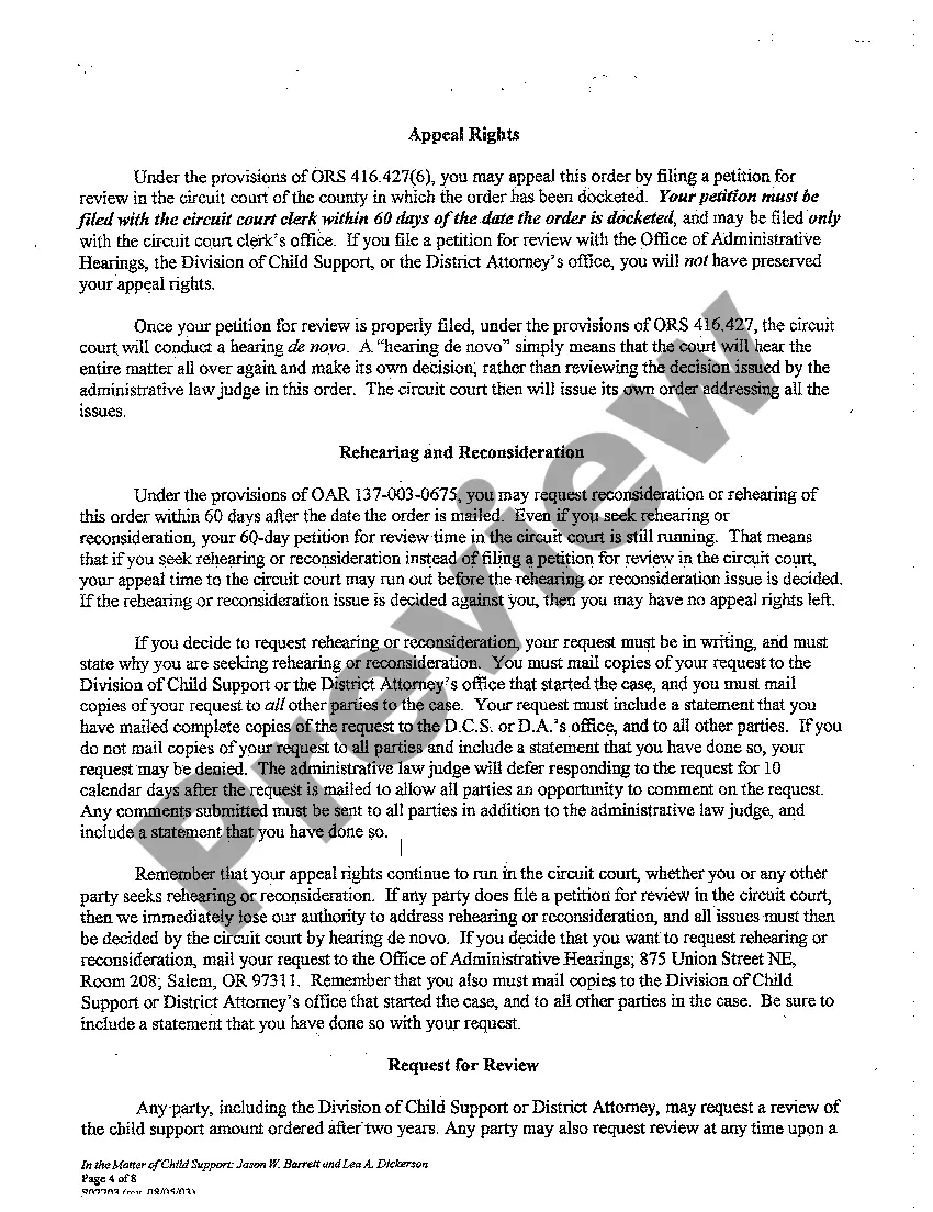 Preview A04 Final Order of Establishing Paternity, Custody, Parenting Time, and Child Support
