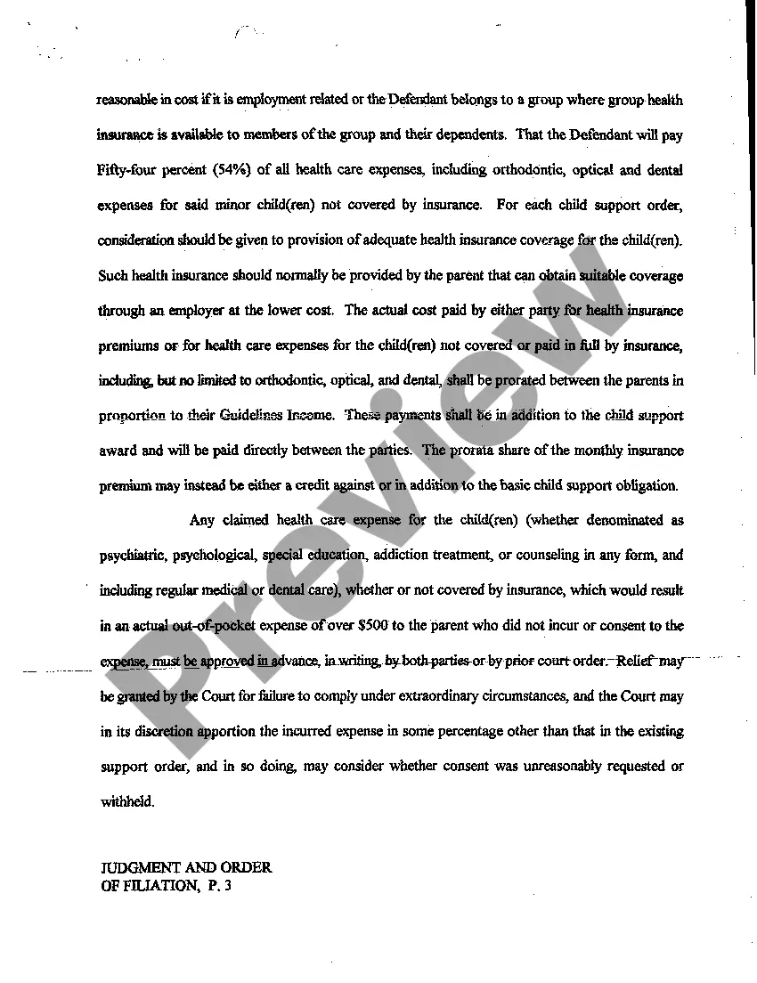 Preview A01 Judgment and Order of Filiations