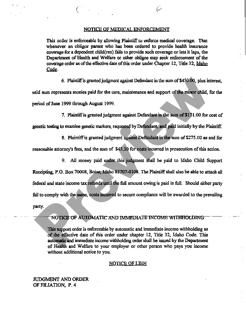 Preview A01 Judgment and Order of Filiations