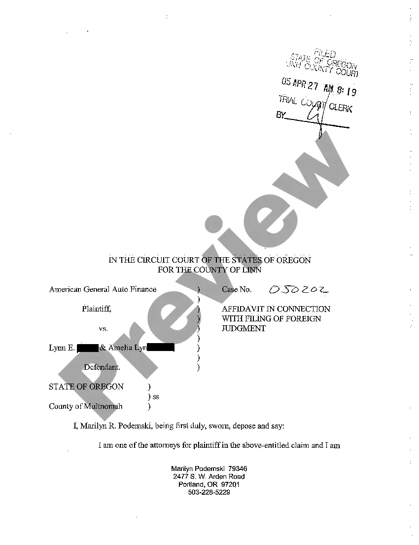 Get A03 Notice of Filing of Foreign Judgment Preview A03 Notice of Filing of Foreign Judgment