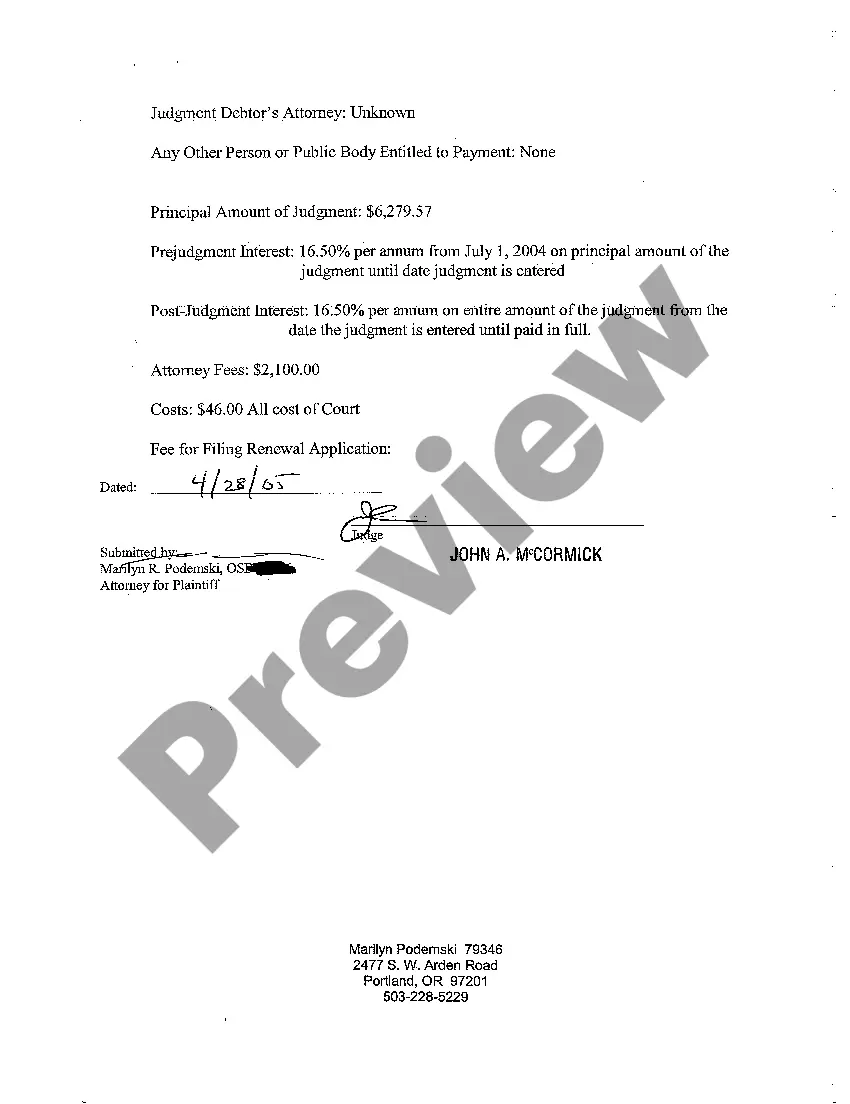 Get A04 General Judgment with Money Judgment Against Defendant Preview A04 General Judgment with Money Judgment Against Defendant