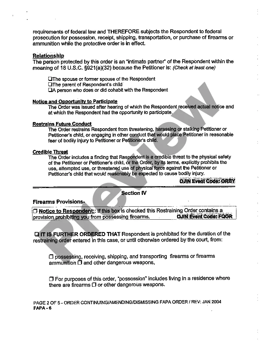 Get A05 Order Modifying a Restraining Order to Prevent Abuse of elderly or Disabled Persons Preview A05 Order Modifying a Restraining Order to Prevent Abuse of elderly or Disabled Persons