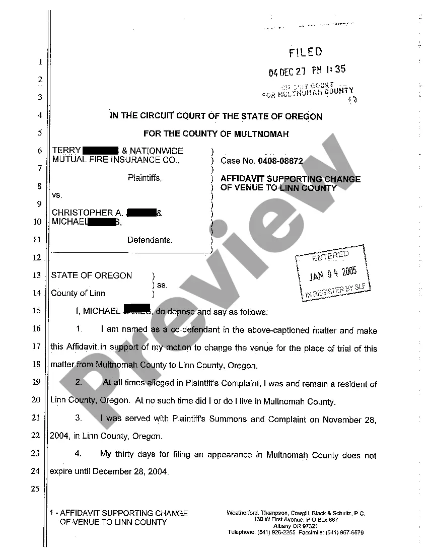Preview A03 Motion for Change of Place of Trail to Another County - Stipulated