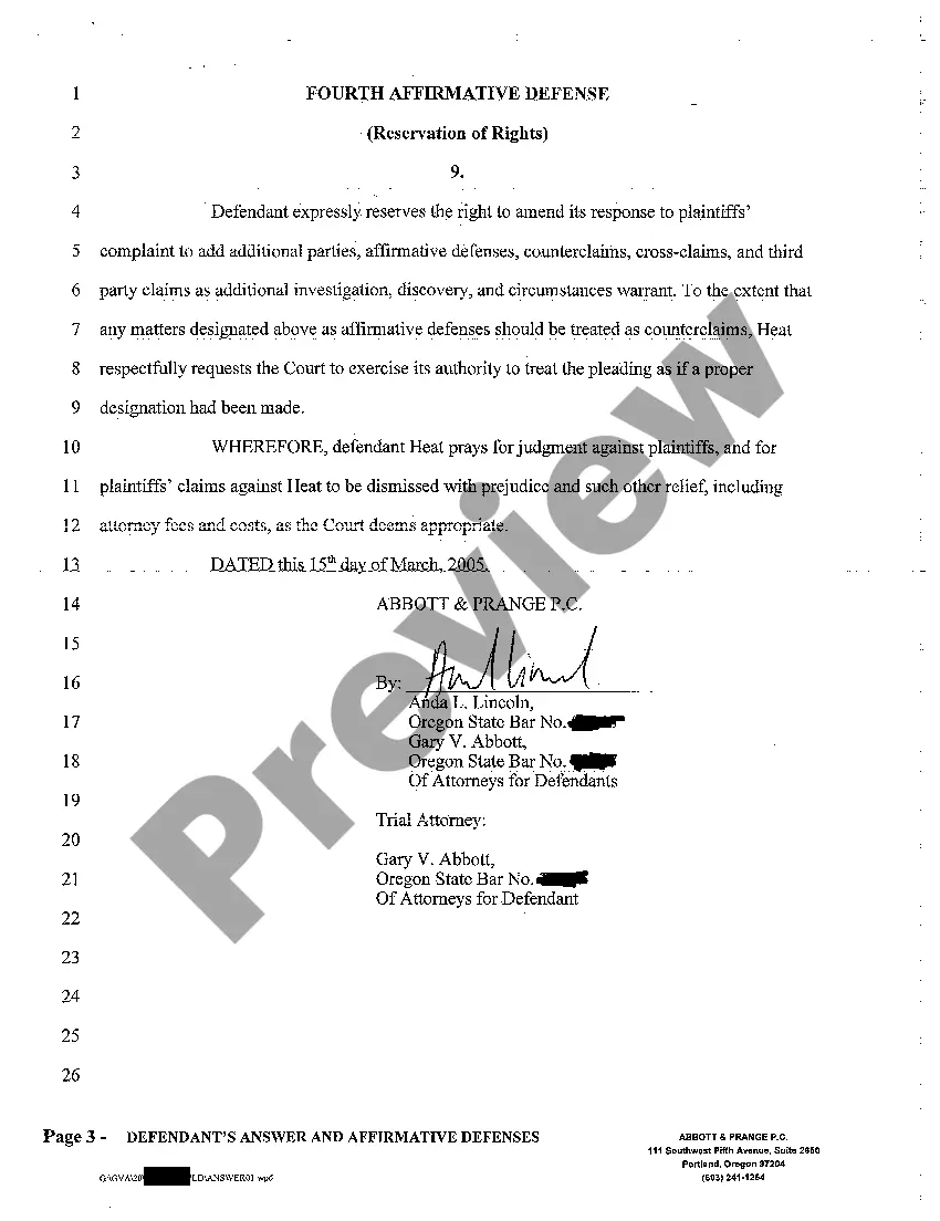 Get A02 Defendant's Answer and Affirmative Defenses Preview A02 Defendant's Answer and Affirmative Defenses