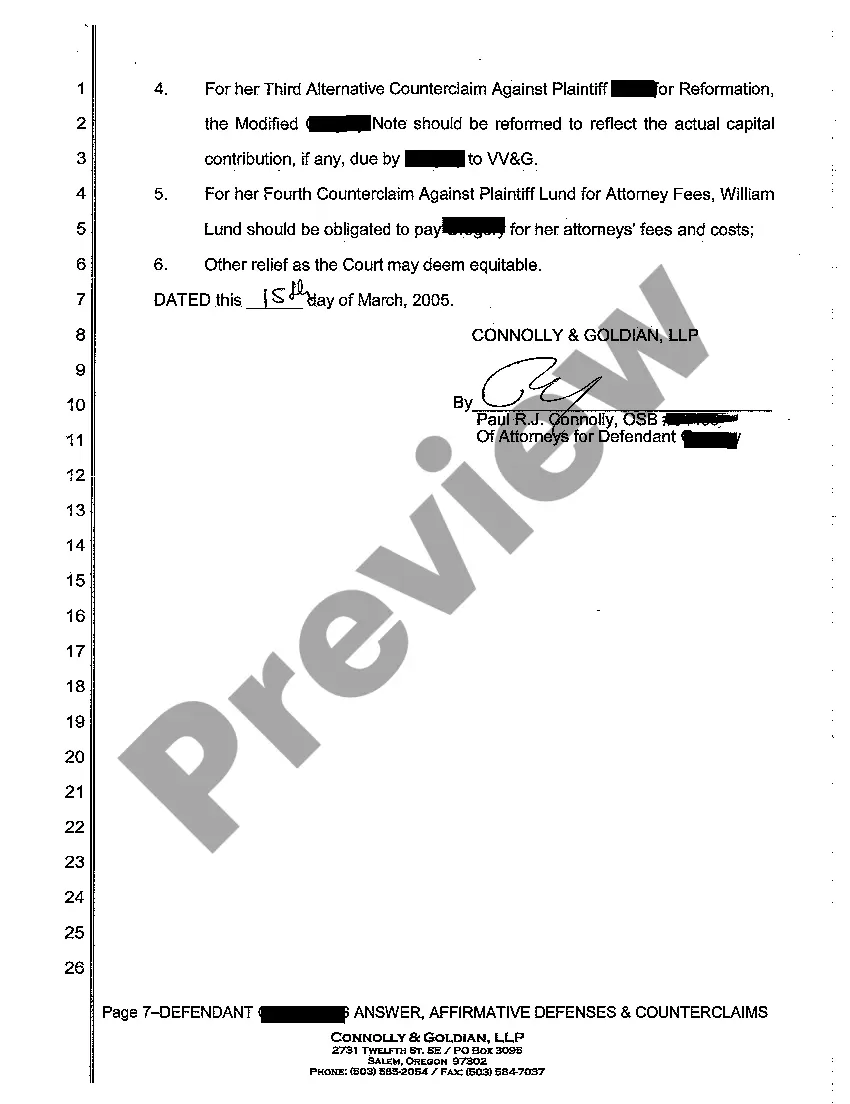 Get A03 First Defendant's Answer, Affirmative Defenses and Counterclaims Preview A03 First Defendant's Answer, Affirmative Defenses and Counterclaims