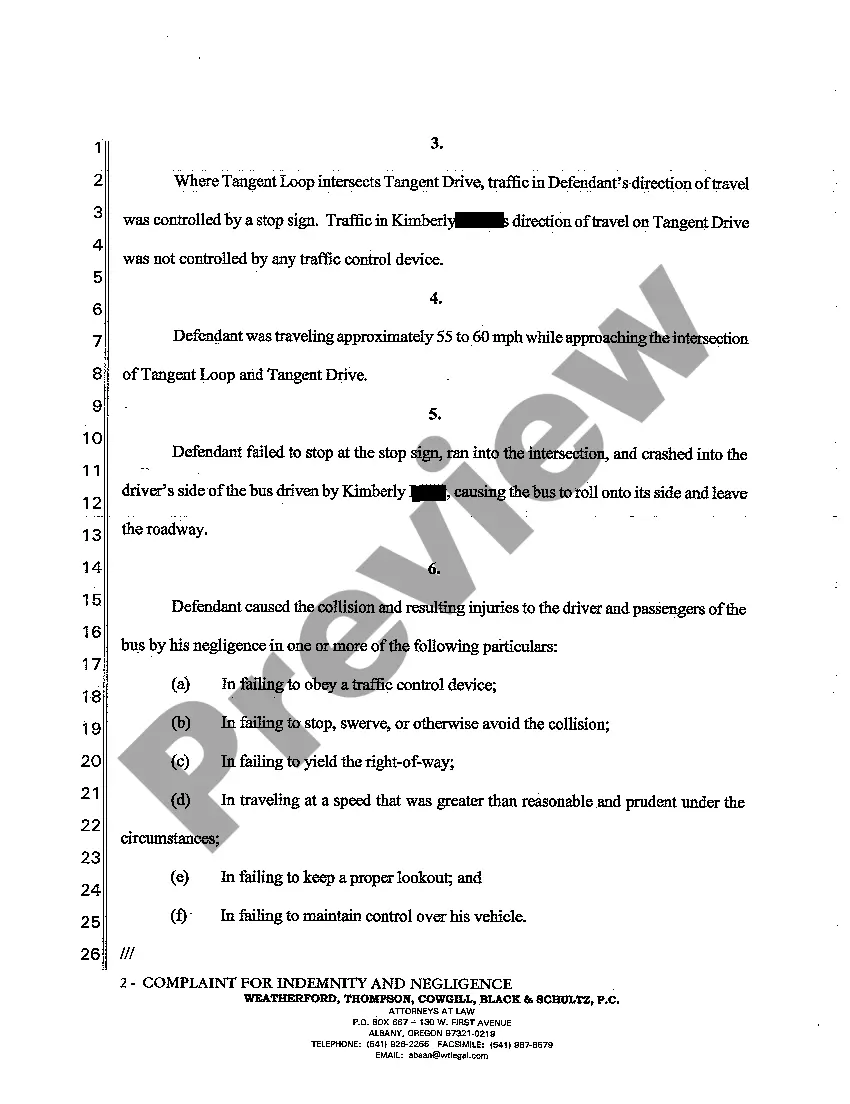 Get A01 Complaint For Indemnity and Negligence by Public School System Preview A01 Complaint For Indemnity and Negligence by Public School System