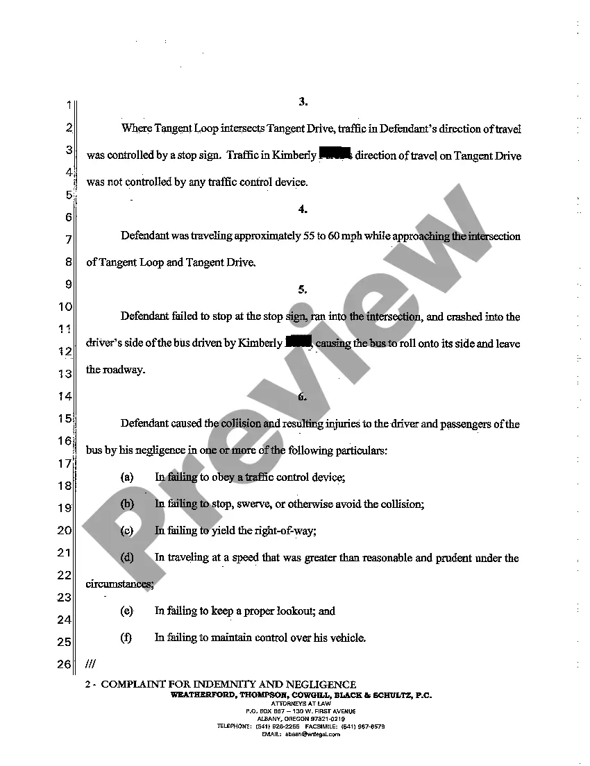 Preview A03 First Amended Complaint for Indemnity and Negligence by Public School System