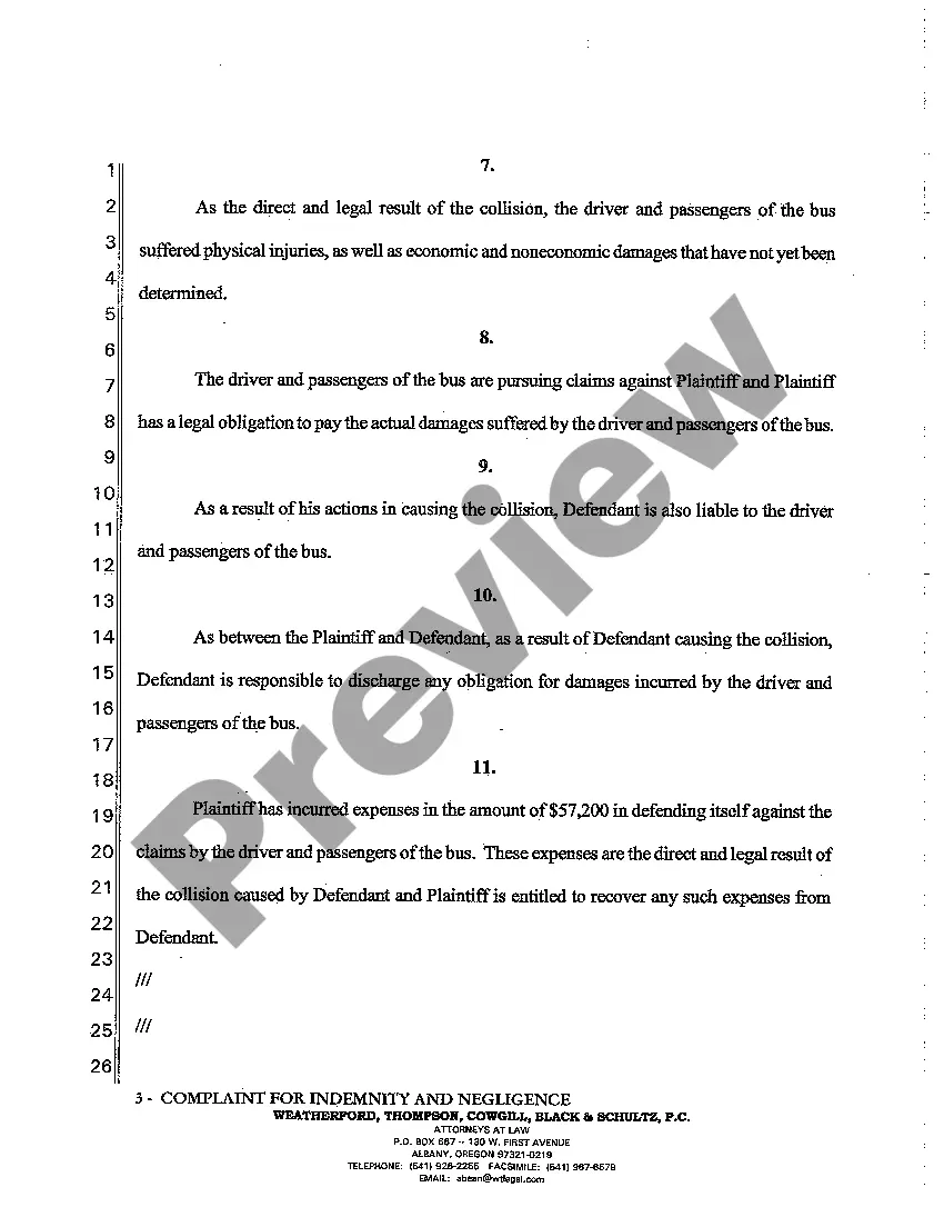 Preview A03 First Amended Complaint for Indemnity and Negligence by Public School System