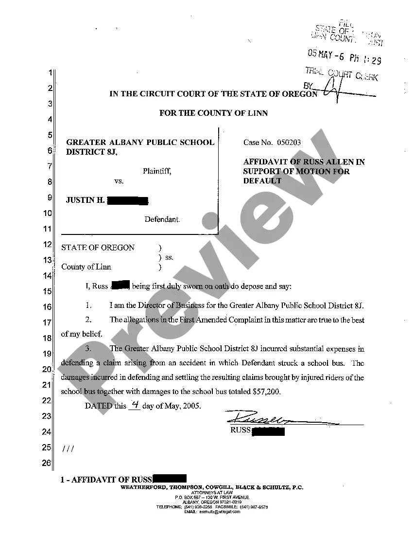 Get A05 Motion and Order of Default Against Defendant Preview A05 Motion and Order of Default Against Defendant