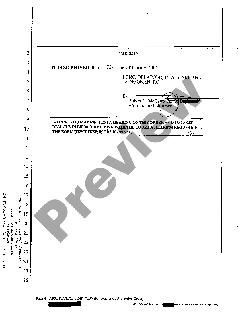 Get A04 Application and Order For Temporary Protective Order of Restraint and Order To Show Cause Preview A04 Application and Order For Temporary Protective Order of Restraint and Order To Show Cause