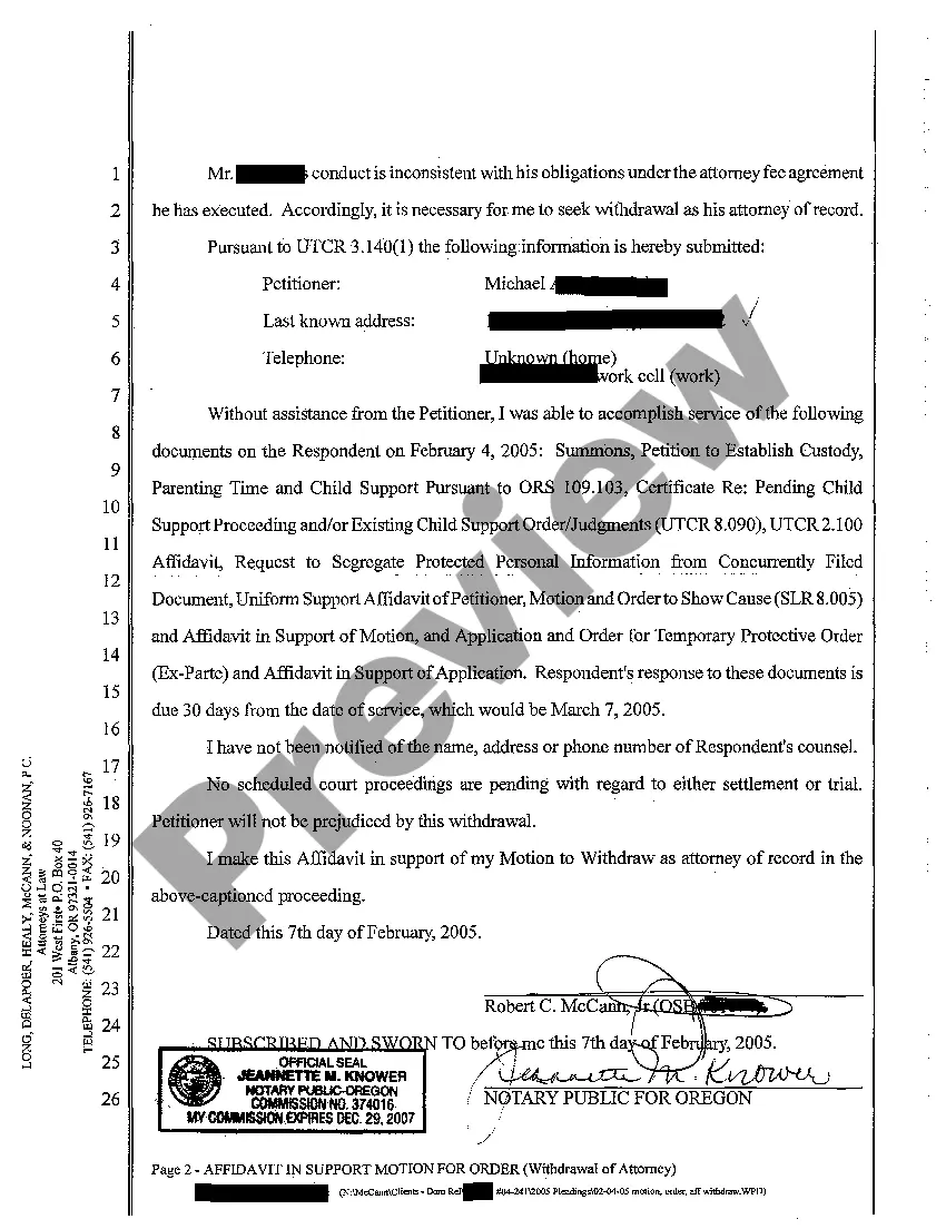 Get A08 Motion For Order Allowing Withdrawal of Petitioner's Attorney Preview A08 Motion For Order Allowing Withdrawal of Petitioner's Attorney