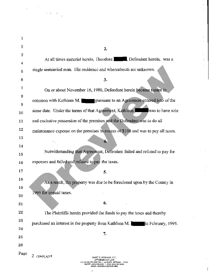 Preview Complaint for Quieting Title