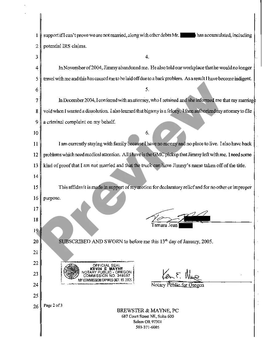 Preview A06 Affidavit in Support of Motion for Declaratory Relief