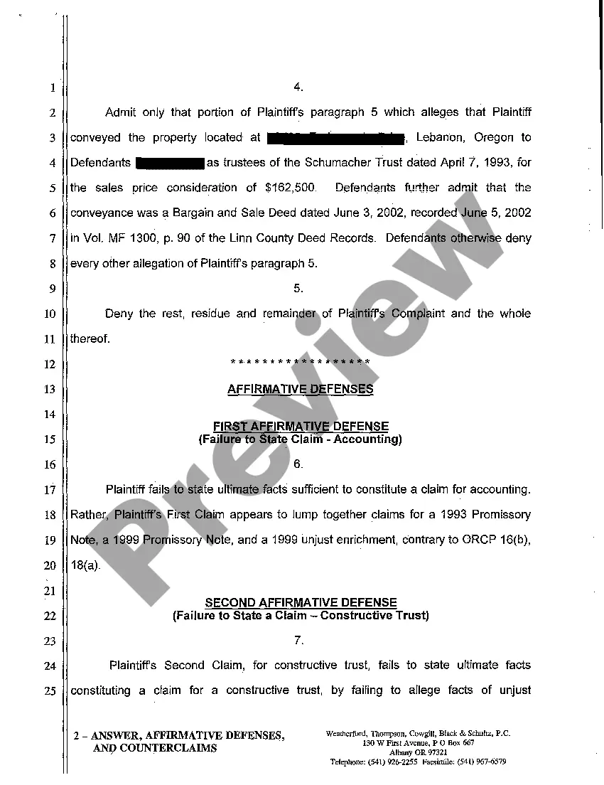 Get A02 Answer, Affirmative Defenses, And Counterclaims Preview A02 Answer, Affirmative Defenses, And Counterclaims