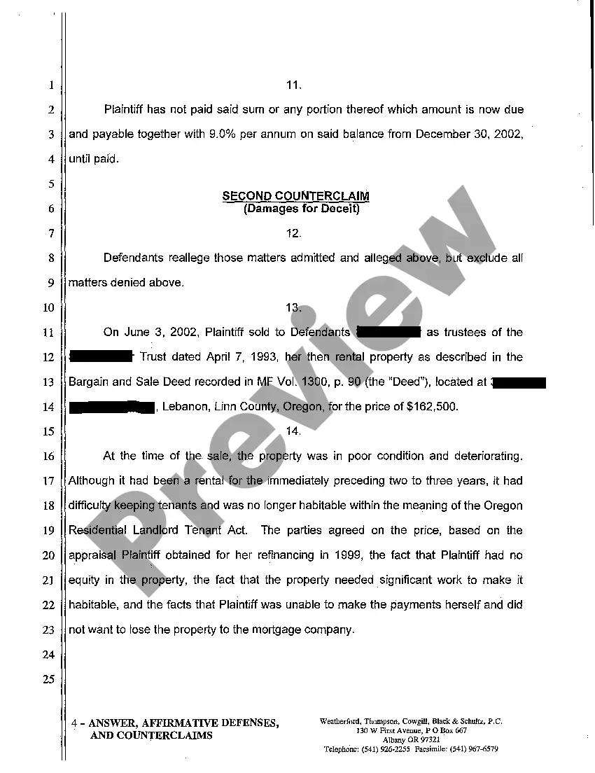 Get A02 Answer, Affirmative Defenses, And Counterclaims Preview A02 Answer, Affirmative Defenses, And Counterclaims