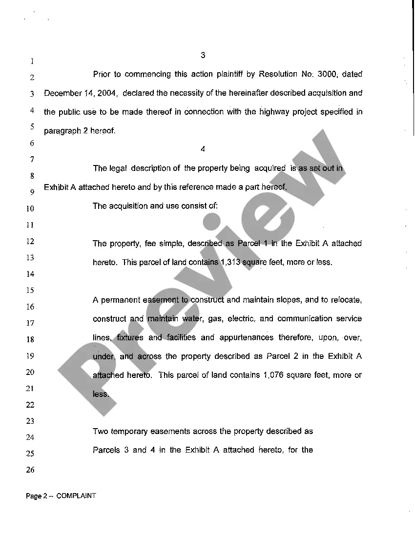 Get Complaint regarding Proceedings in Eminent Domain to Widen State Highway Preview Complaint regarding Proceedings in Eminent Domain to Widen State Highway
