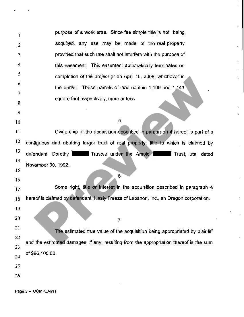 Get Complaint regarding Proceedings in Eminent Domain to Widen State Highway Preview Complaint regarding Proceedings in Eminent Domain to Widen State Highway