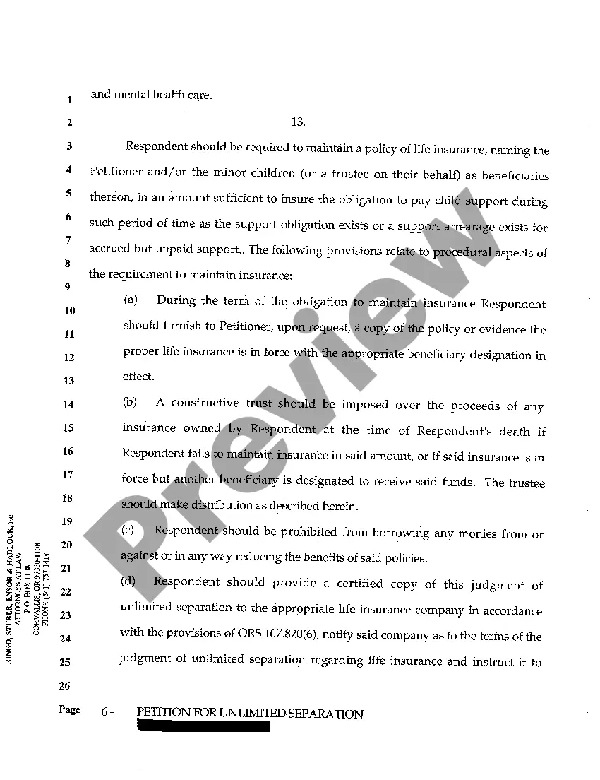 Get A01 Petition for Unlimited Separation Preview A01 Petition for Unlimited Separation