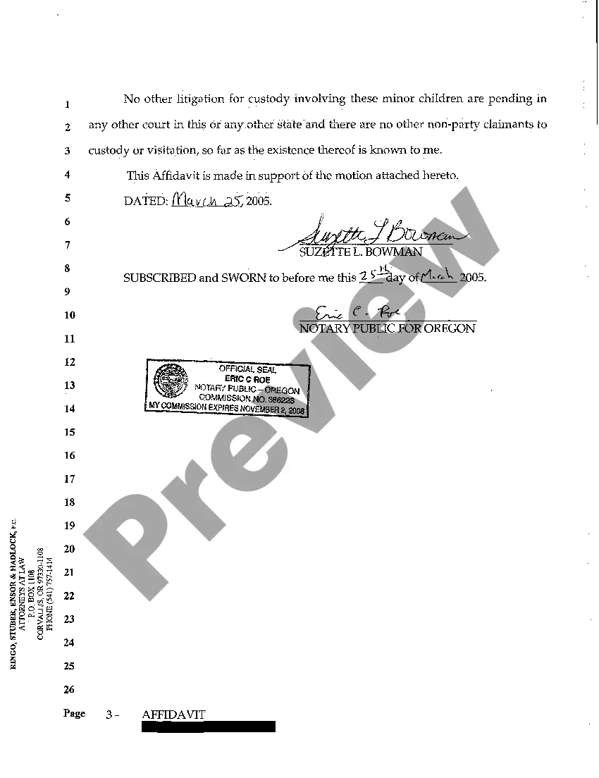 Preview A03 Affidavit of Petitioner in Support of Unlimited Separation