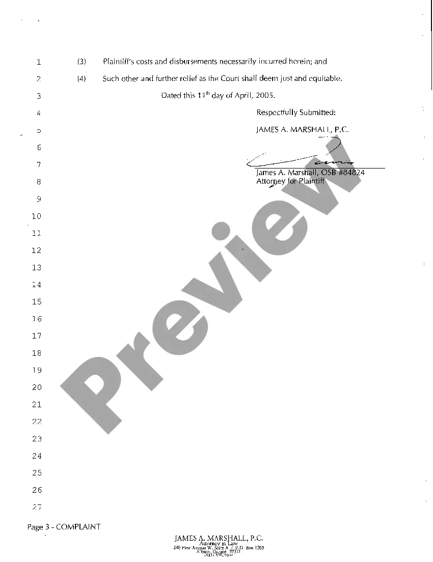 Preview A01 Complaint - Breach of Contract for the Sale of a Tractor