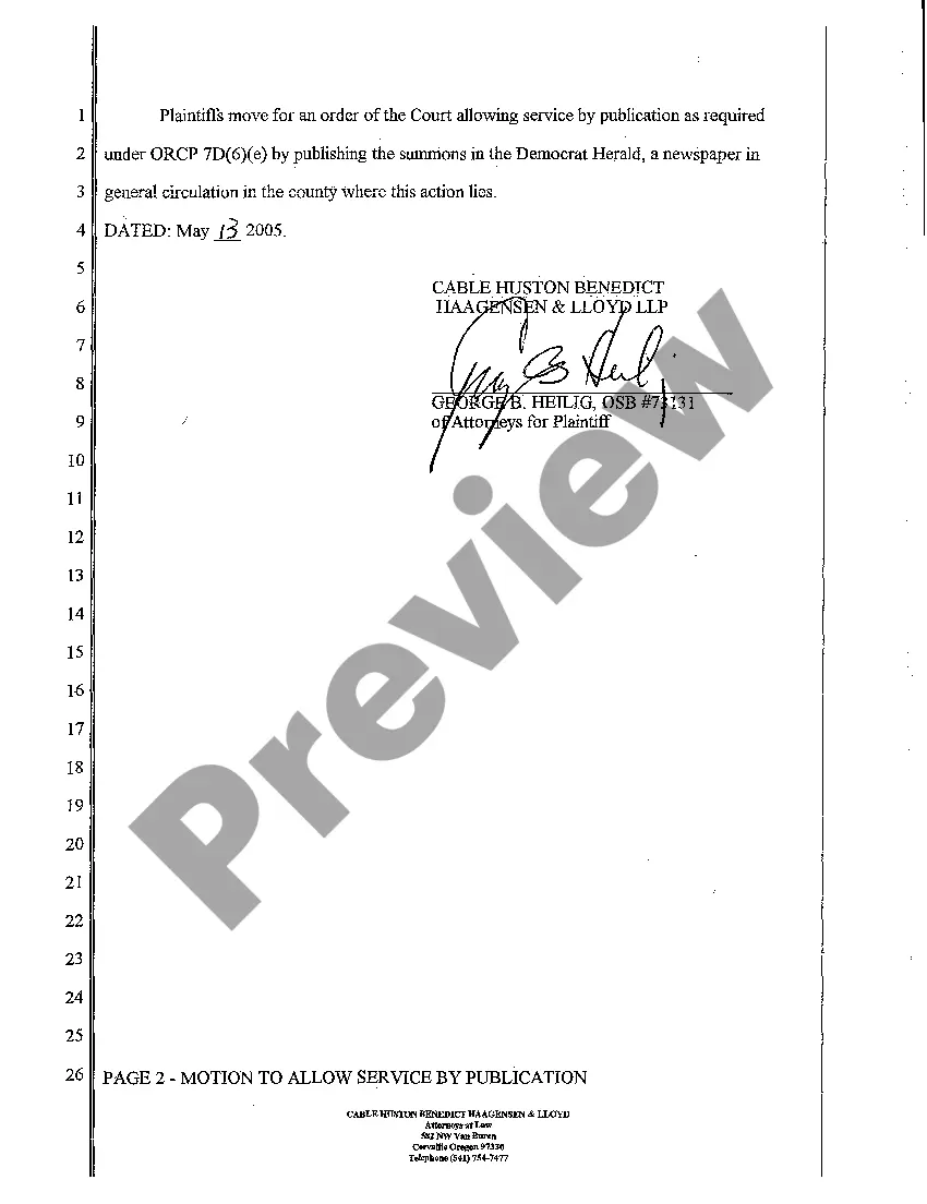 Get A02 Motion to Allow Service by Publication Preview A02 Motion to Allow Service by Publication