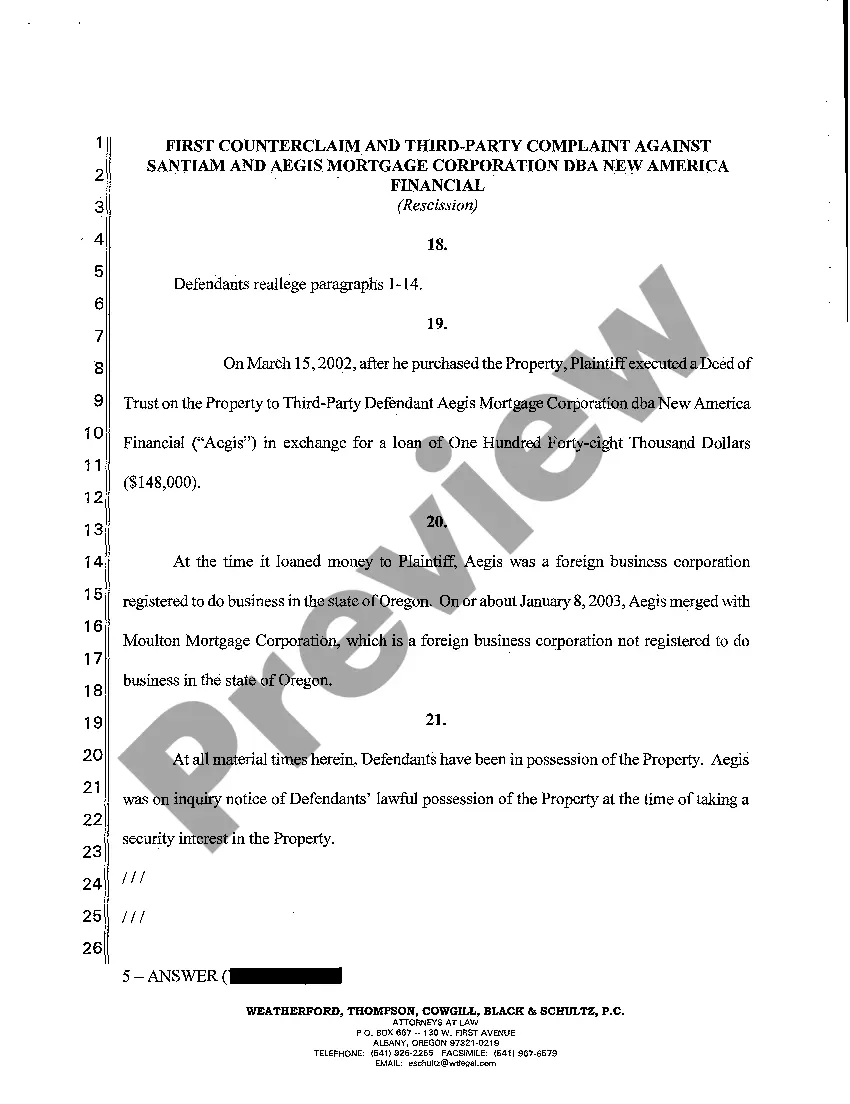 Get A02 Answer, Affirmative Defenses, Counterclaims, and Third-Party Complaint Preview A02 Answer, Affirmative Defenses, Counterclaims, and Third-Party Complaint