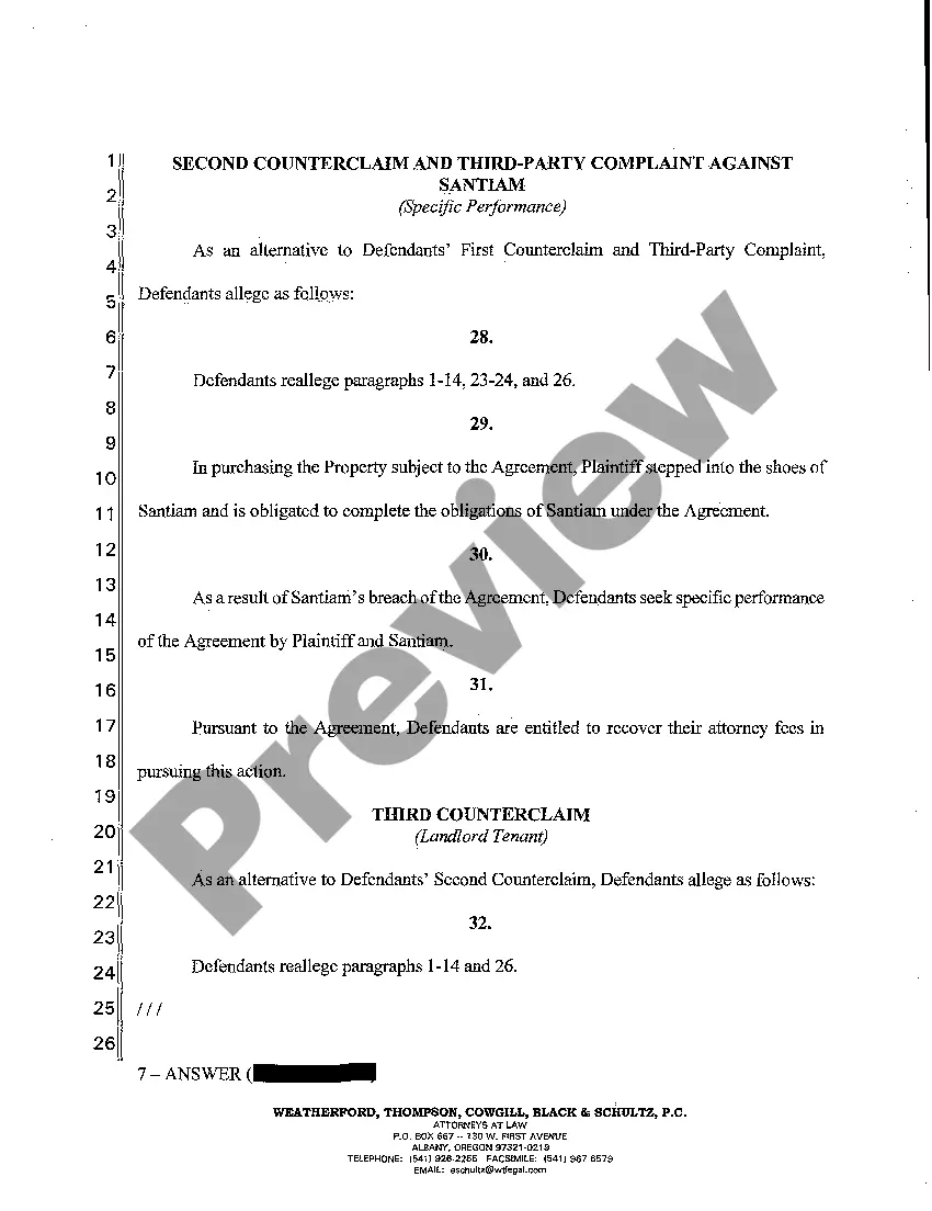 Get A02 Answer, Affirmative Defenses, Counterclaims, and Third-Party Complaint Preview A02 Answer, Affirmative Defenses, Counterclaims, and Third-Party Complaint