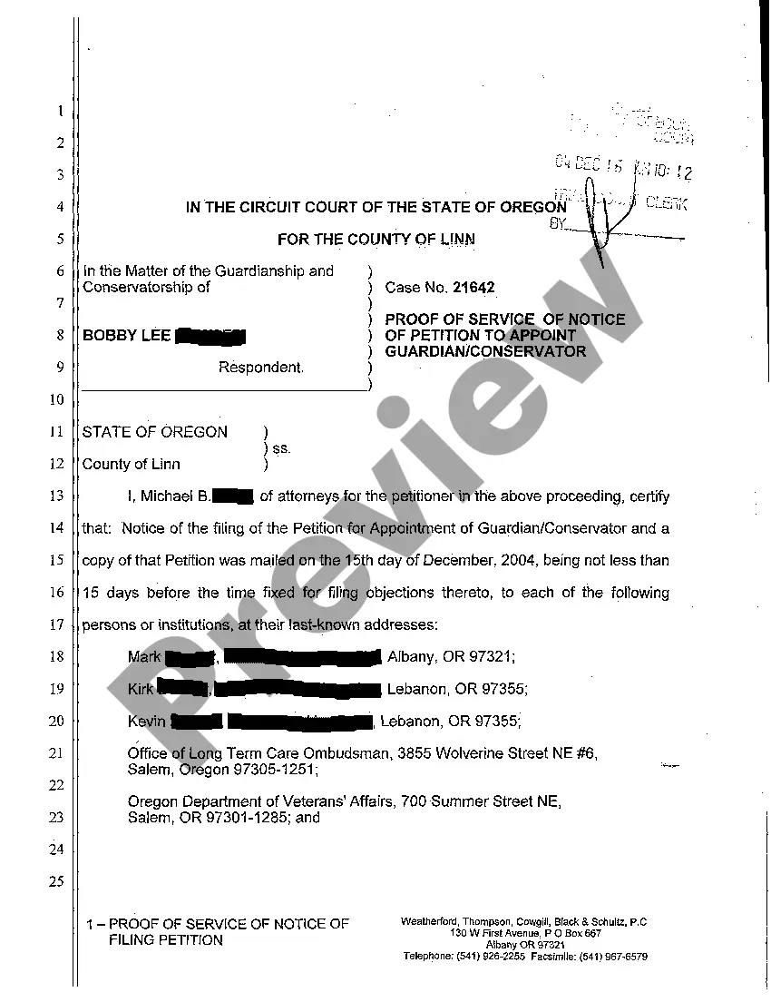 Preview A02 Notice of Petition to Appoint Guardian Conservator