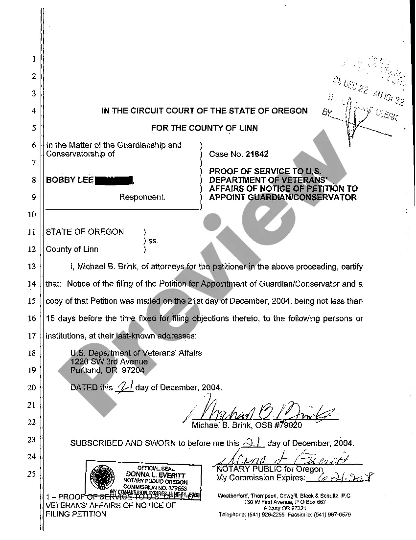 Preview A02 Notice of Petition to Appoint Guardian Conservator