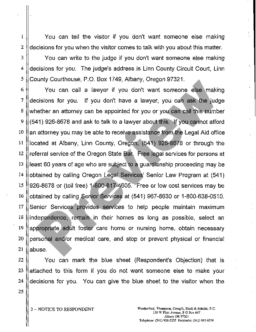 Preview A04 Notice to Respondent of Filing a Petition to Appoint Guardian or Conservator