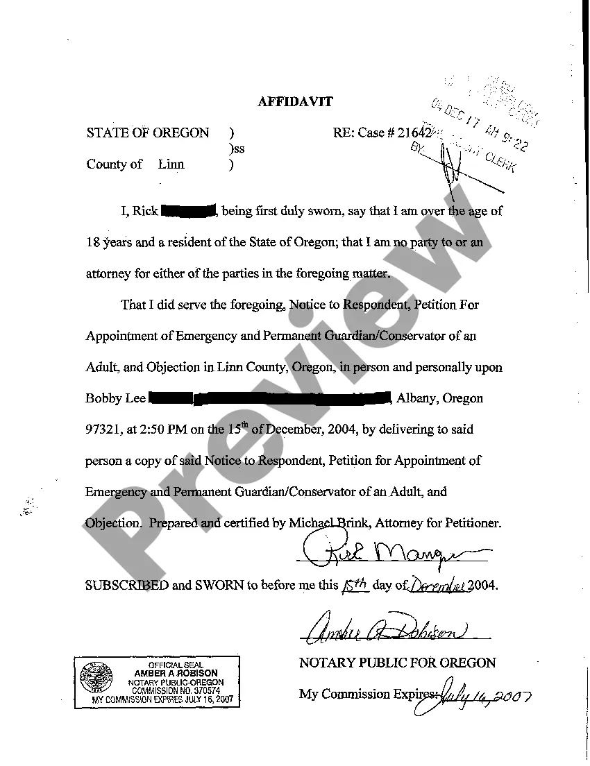 Preview A04 Notice to Respondent of Filing a Petition to Appoint Guardian or Conservator