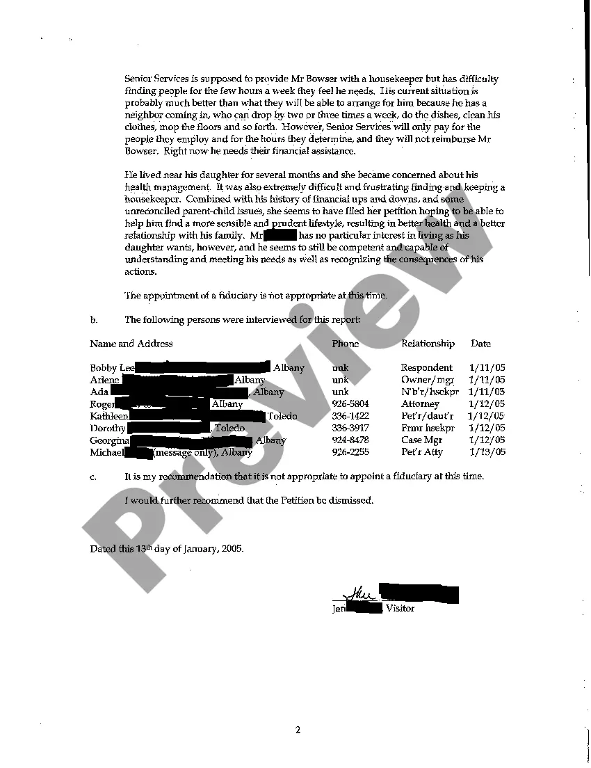 Preview A08 Visitor's Report of No Need of a Guardian Conservator