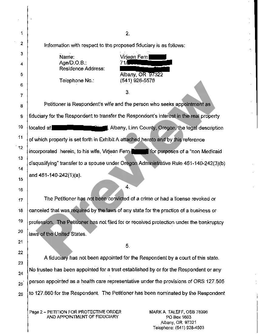Get A01 Petition for Protective Order and Appointment of Fiduciary Preview A01 Petition for Protective Order and Appointment of Fiduciary