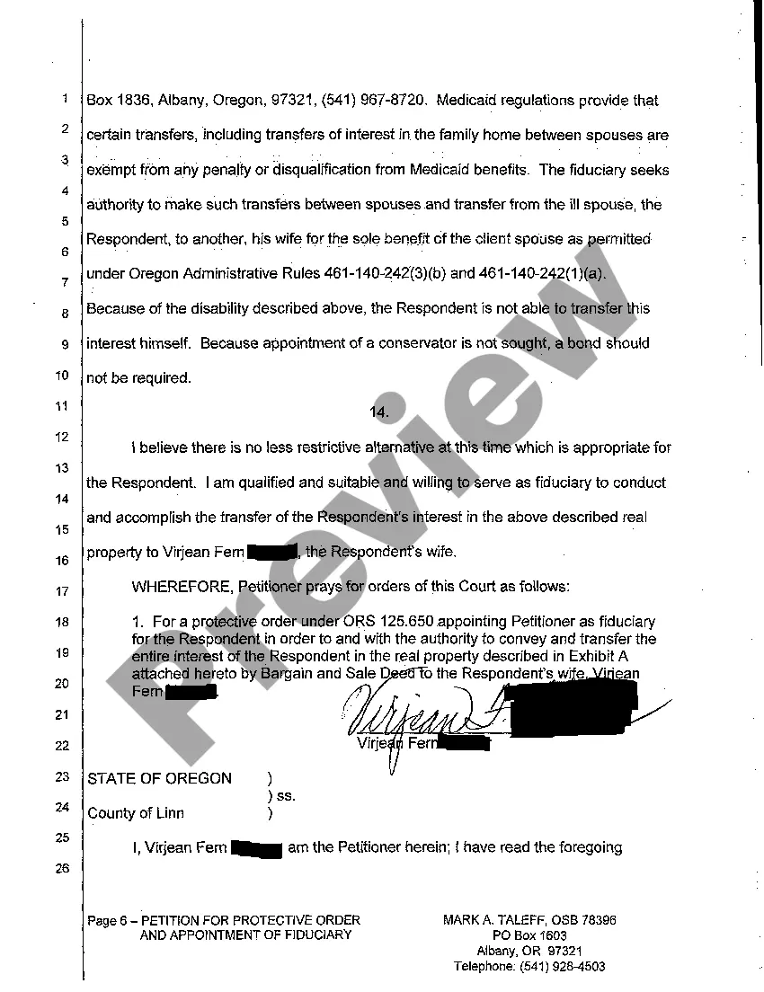 Get A01 Petition for Protective Order and Appointment of Fiduciary Preview A01 Petition for Protective Order and Appointment of Fiduciary