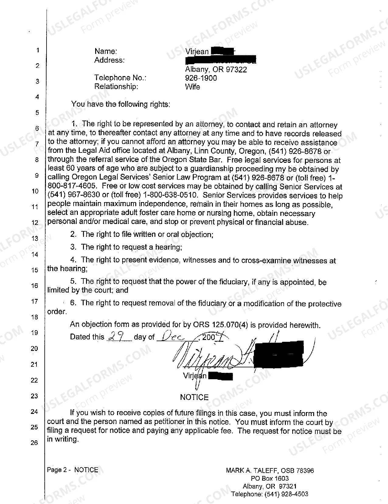 Preview A03 Notice to Respondent that Petition for Appointment of Fiduciary has Been Filed