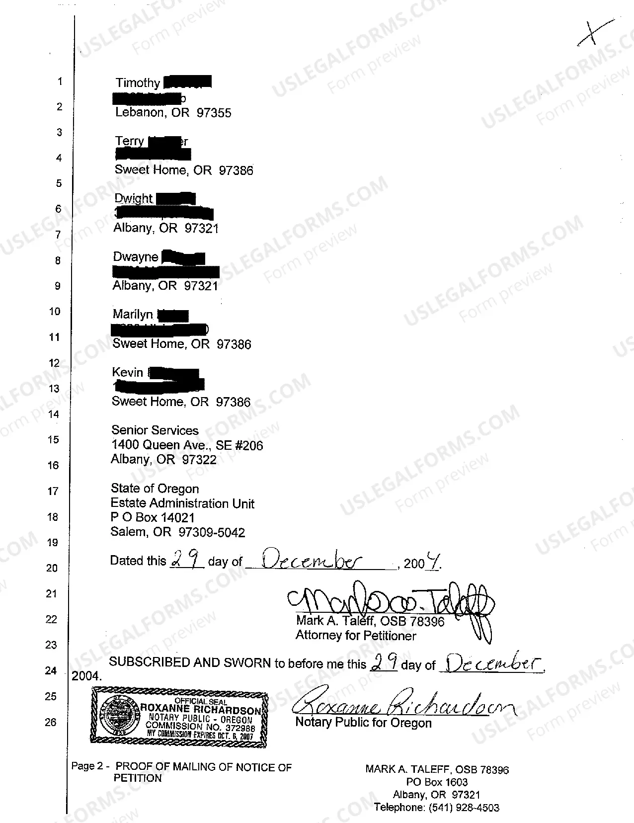 Preview A03 Notice to Respondent that Petition for Appointment of Fiduciary has Been Filed