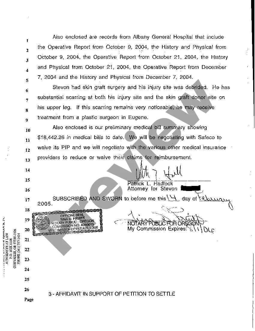 Preview A04 Petition for Authority to Settle Personal Injury Claim