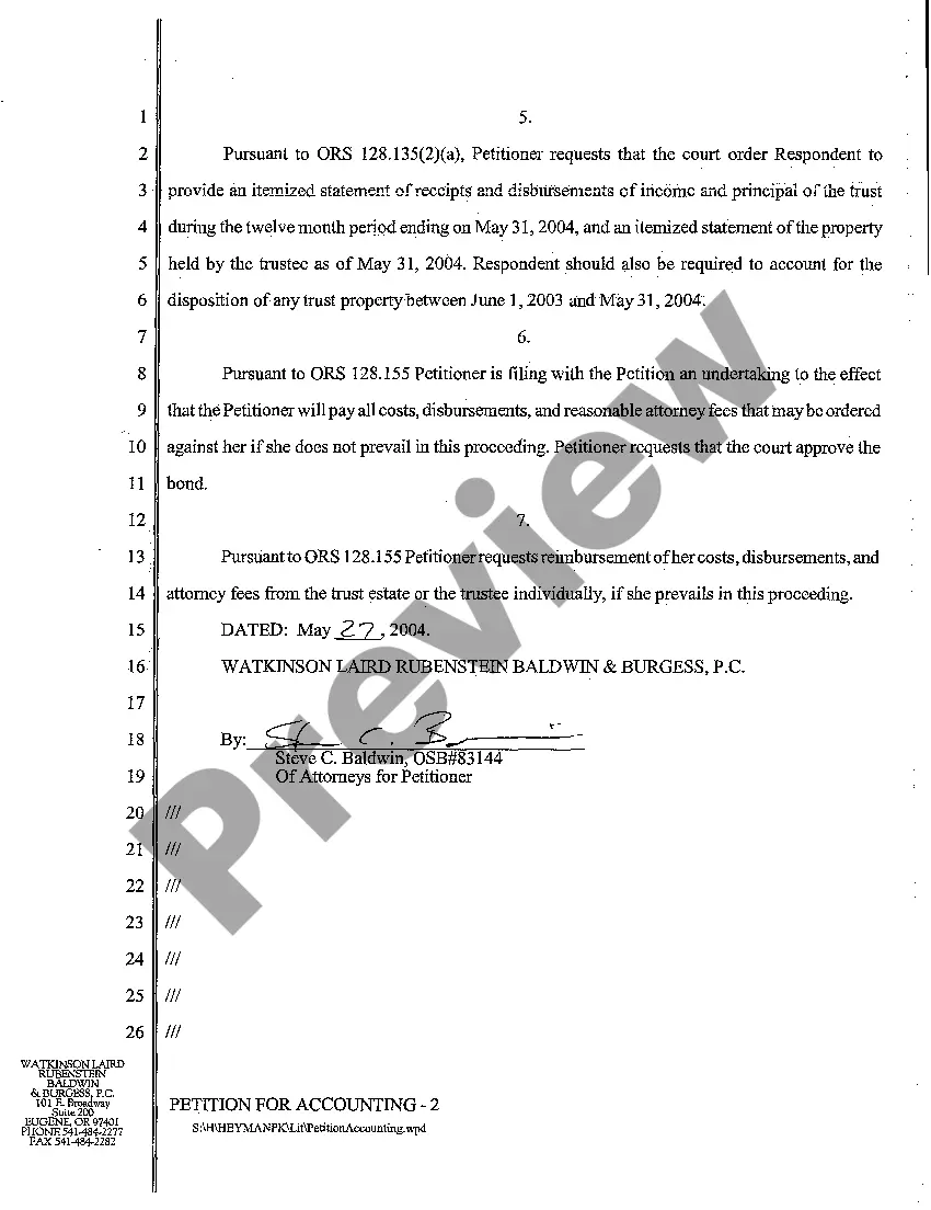 Preview A01 Petition for Accounting of Living Trust