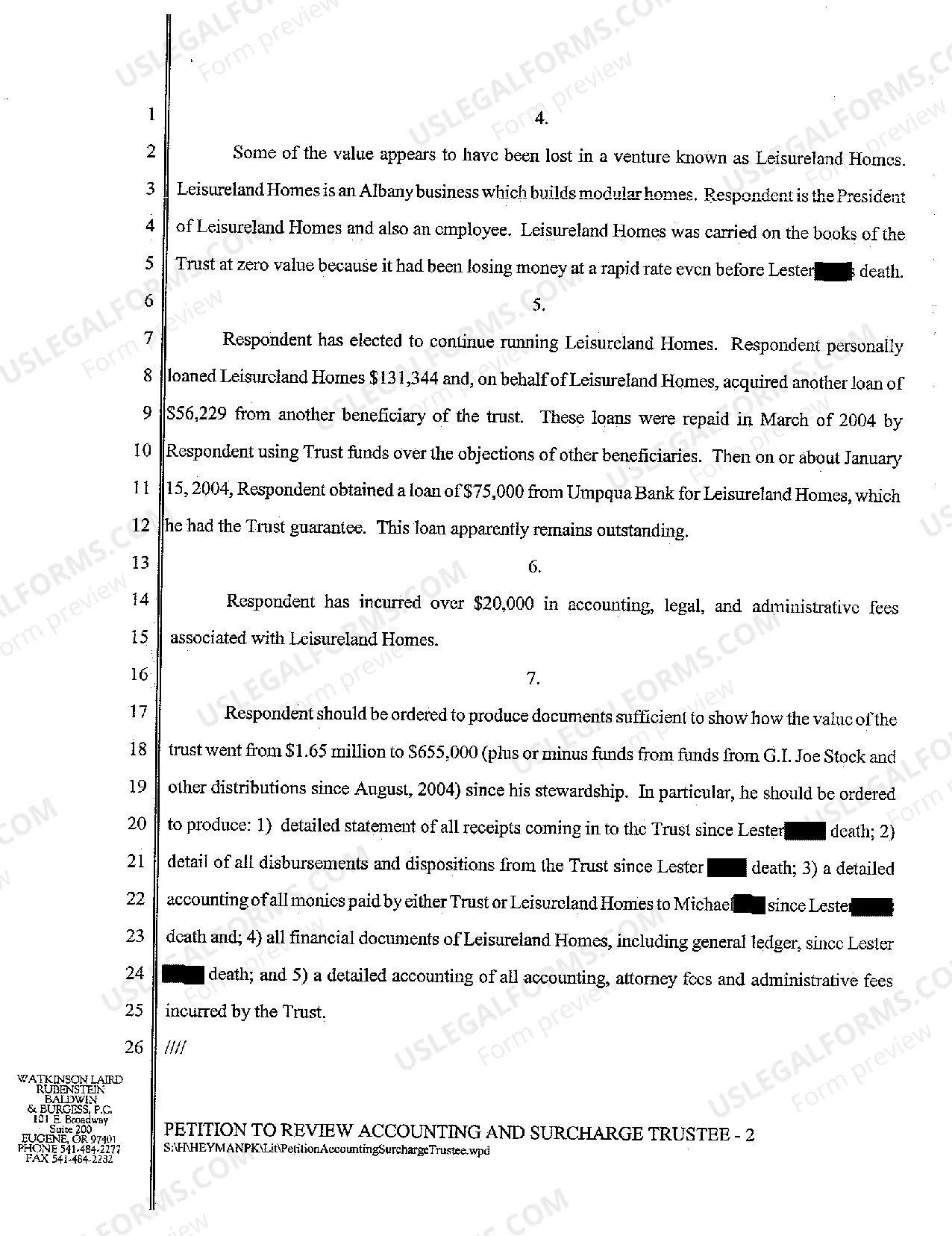 Preview A03 Petition to Review Accounting and Surcharge Trustee