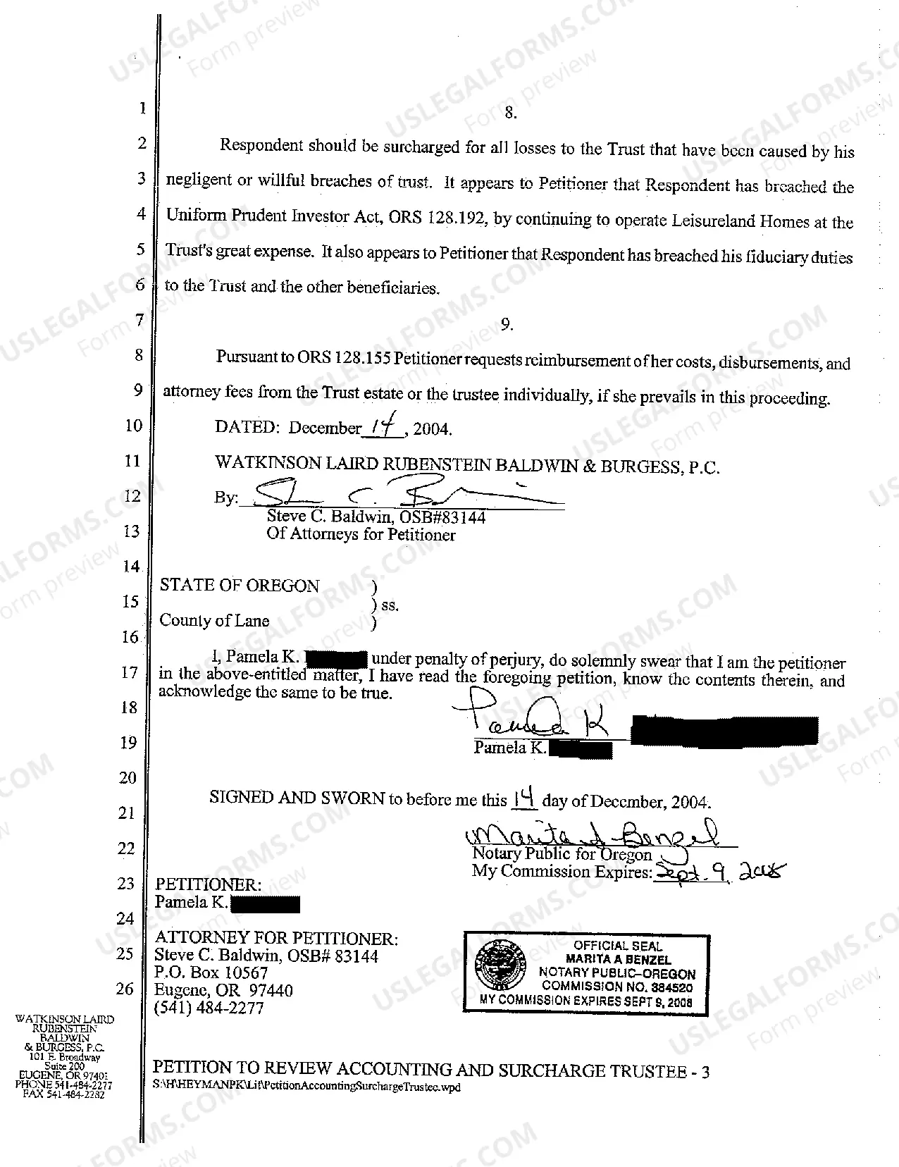 Preview A03 Petition to Review Accounting and Surcharge Trustee