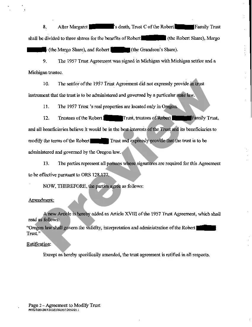 Preview A03 Filing of the Agreement to Modify Trust