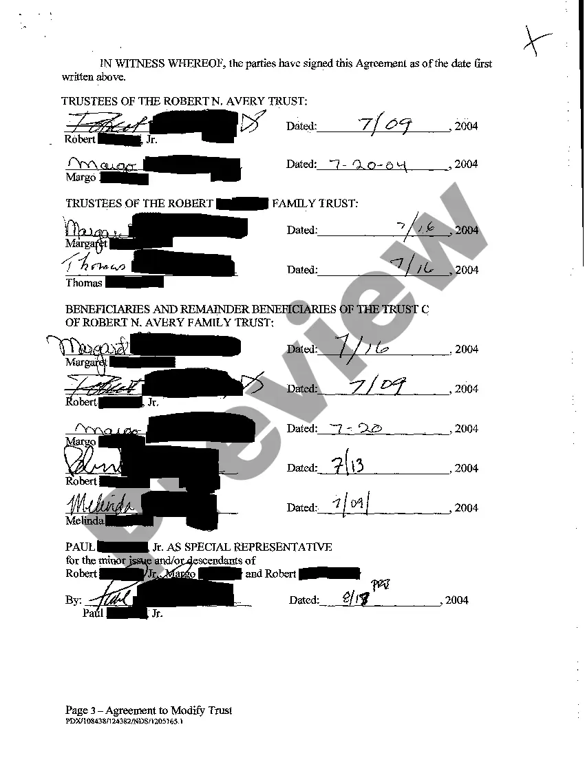 Preview A03 Filing of the Agreement to Modify Trust
