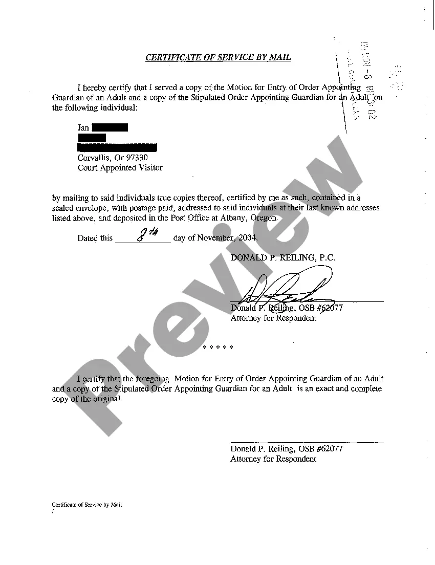 Preview A05 Motion for Entry of Order Appointing Guardian of an Adult