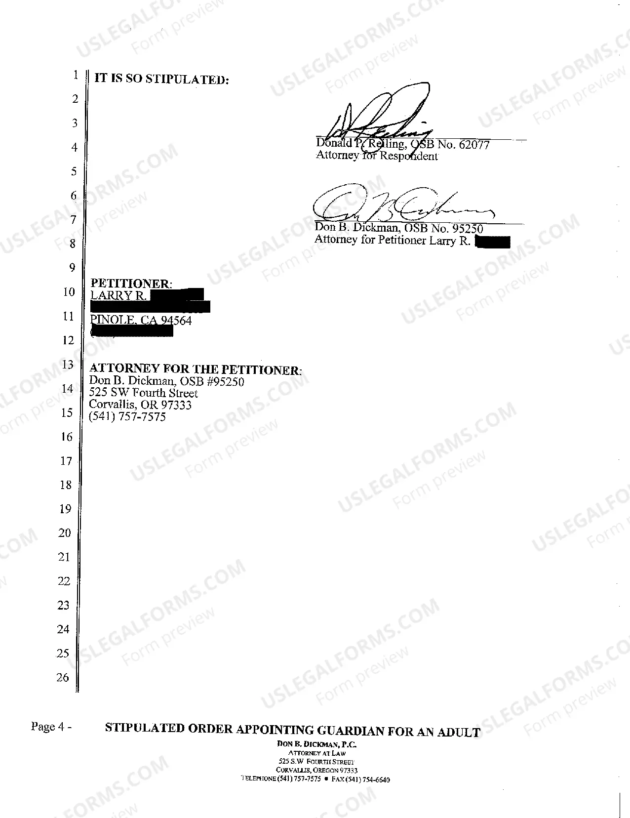 Preview A06 Stipulated Order Appointing Guardian for an Adult