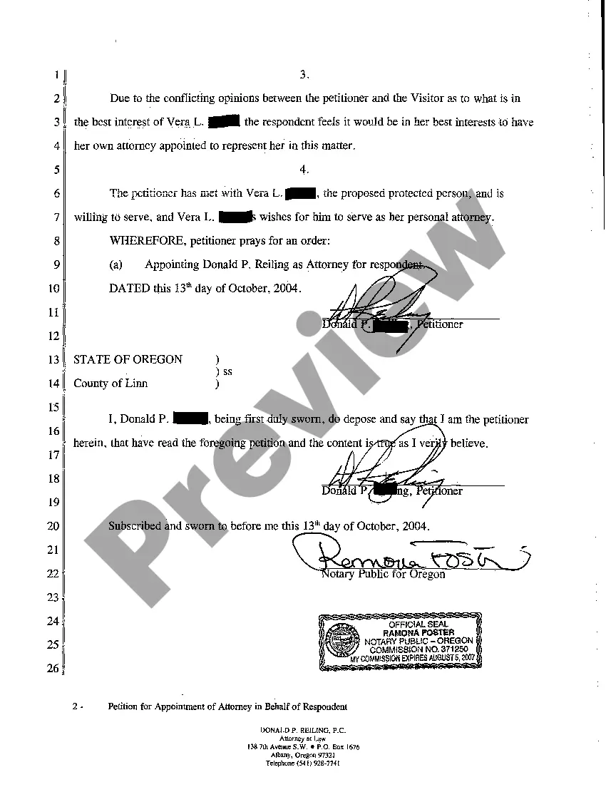 Preview A08 Petition for Appointment of Attorney for Respondent