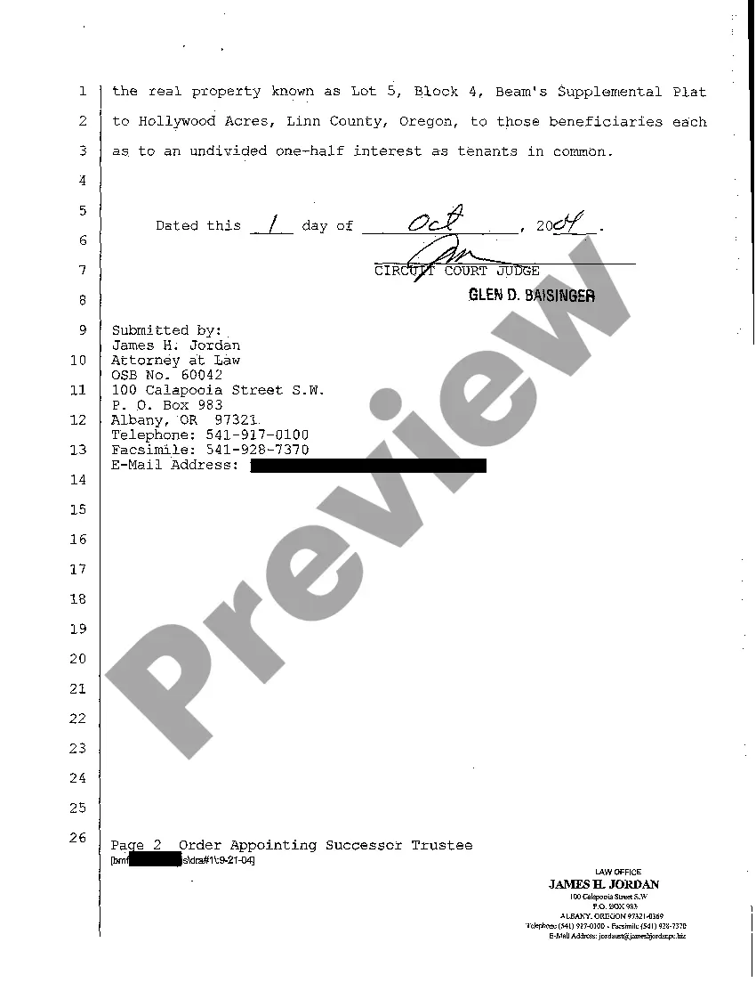 Preview A02 Order Appointing Successor Trustee