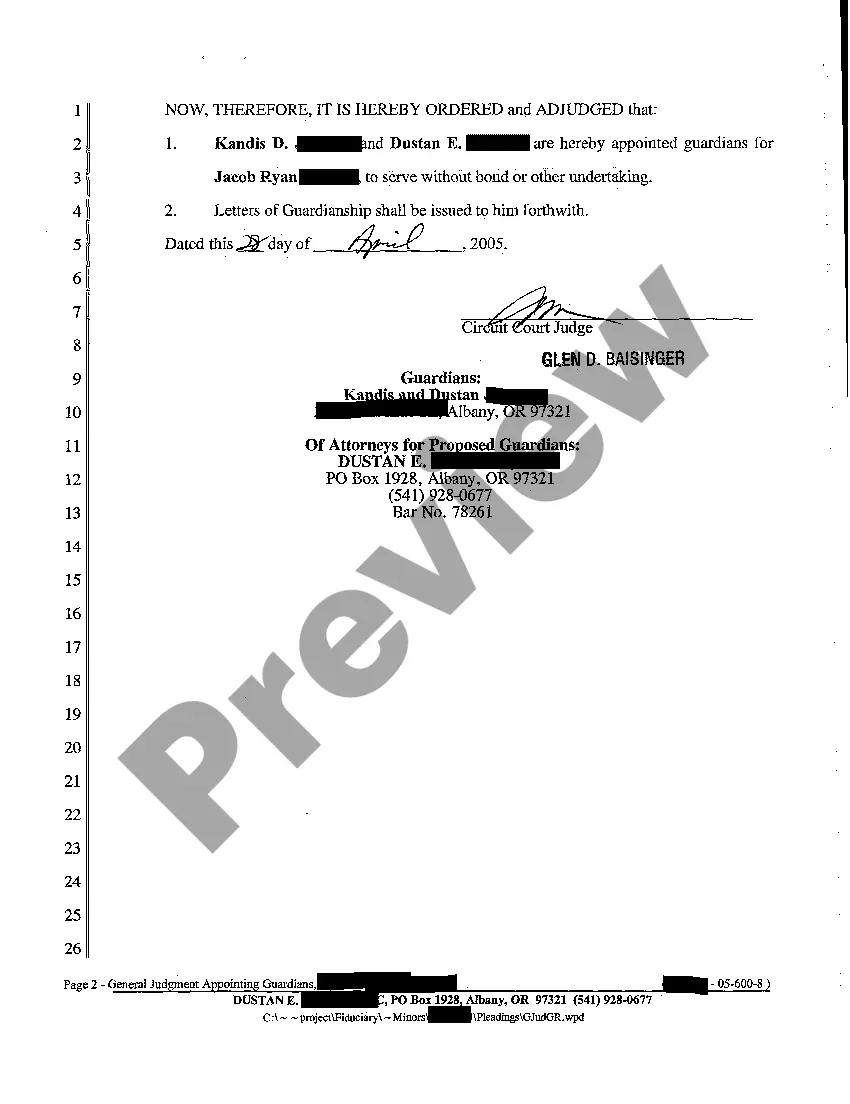 Preview A03 General Judgment Appointing Guardians